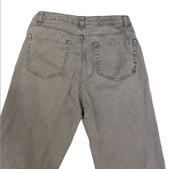 JONES NEW YORK Denim Grey Cropped Stretch Straight Leg Jean 8 - Picture 5 of 11